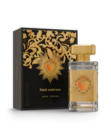 paris corner fatal embrace perfume bottle shows beside its packaging against white background