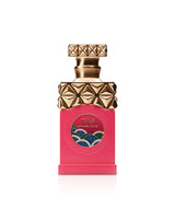 paris corner minya caramel dulce Perfume bottle with gold cap and pink body on a white background