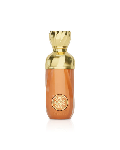paris corner PERSEVIRON perfume Bottle with gold cap and circular emblem on a white background