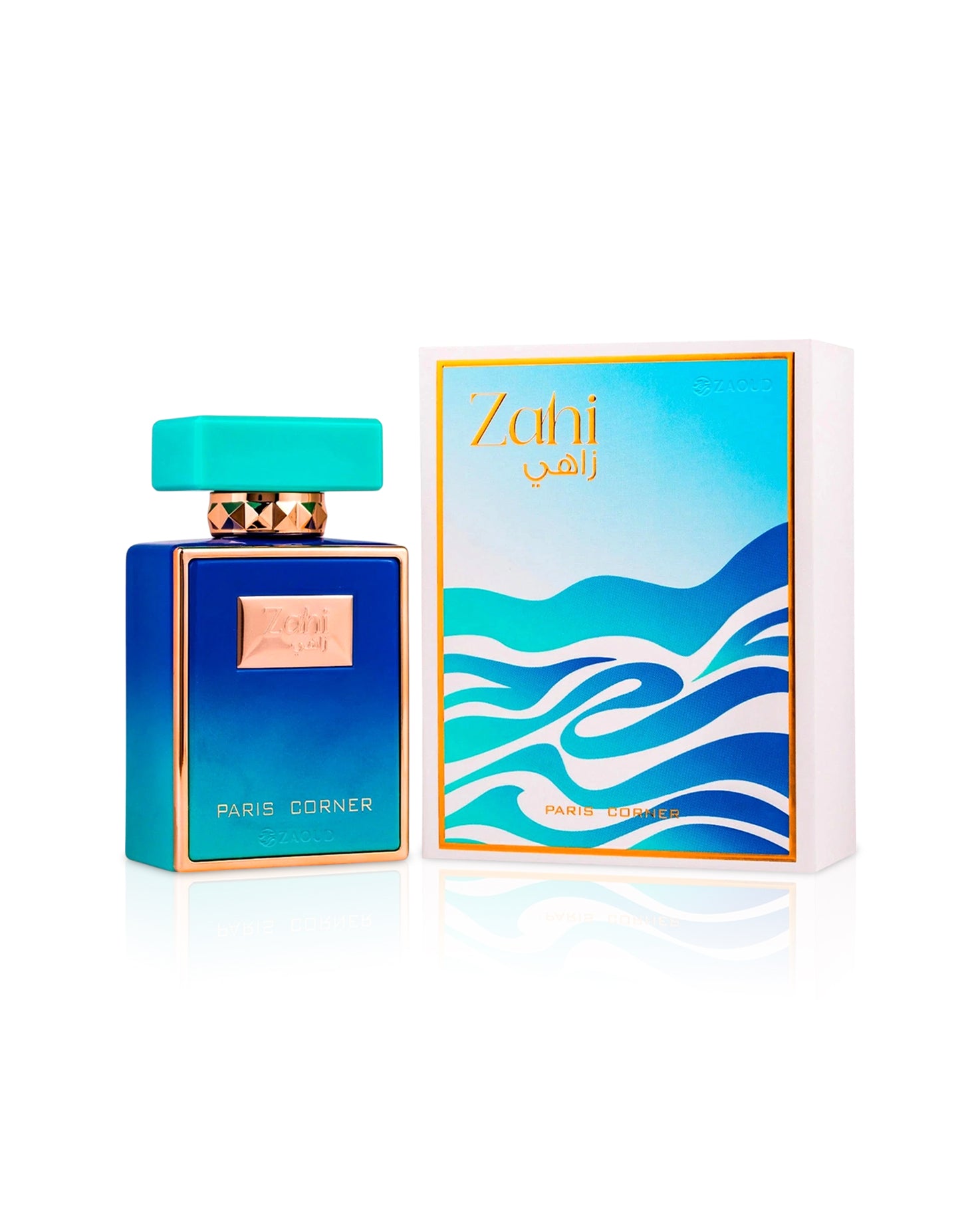 Paris Corner Zahi perfume bottle and packaging on a white background