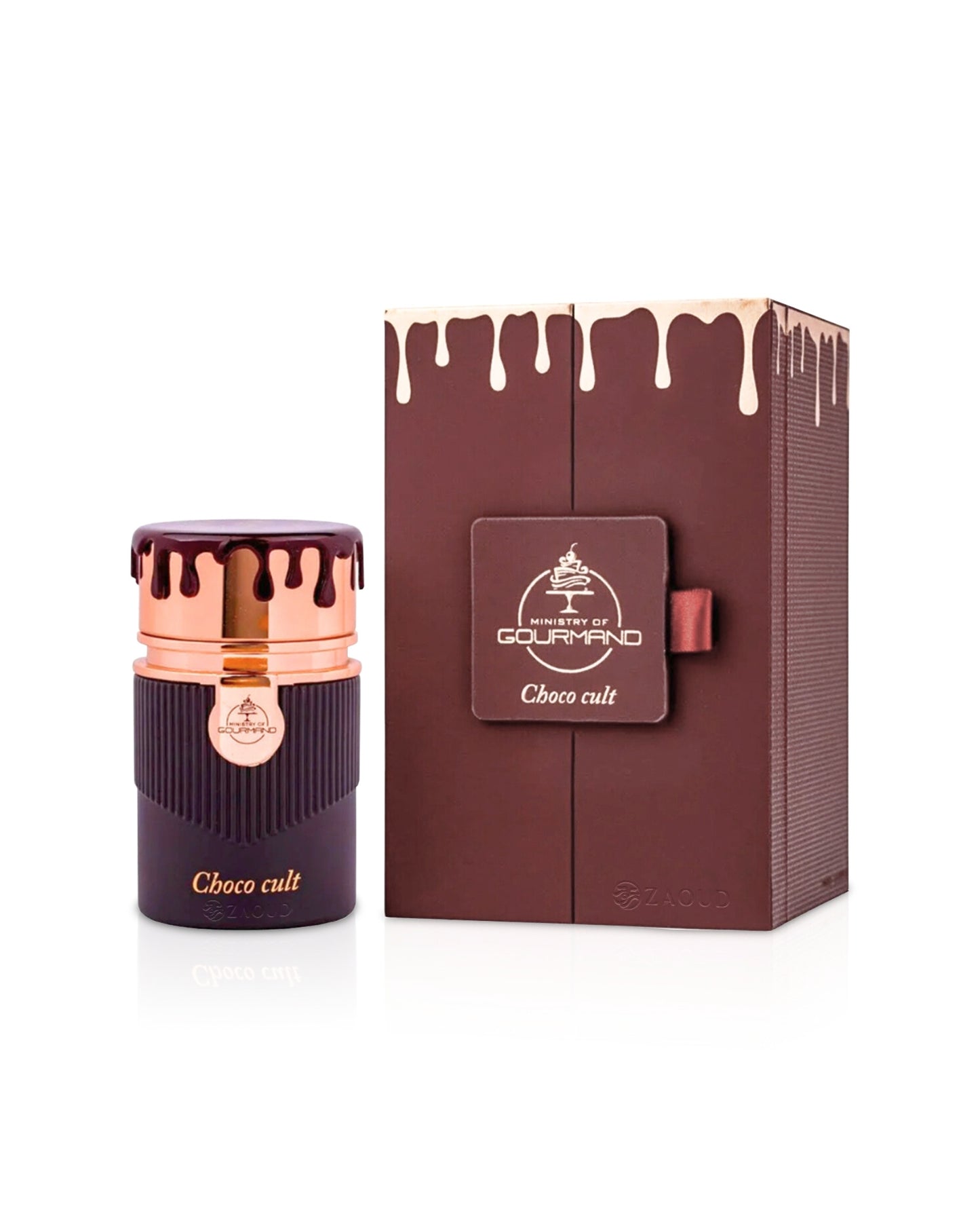 Gourmand paris corner Choco Cult perfume bottle and packaging on a white background