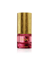 paris corner dulzura Perfume bottle with gold cap and pink body on a white background