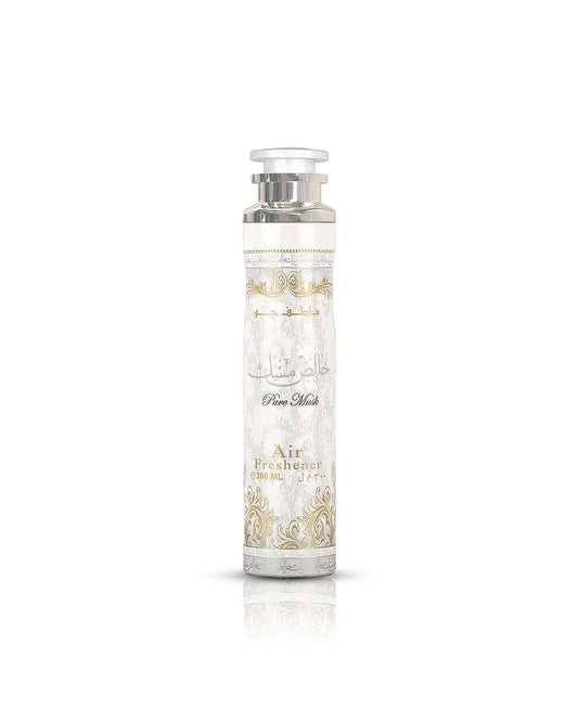 pure musk air freshener bottle against white background