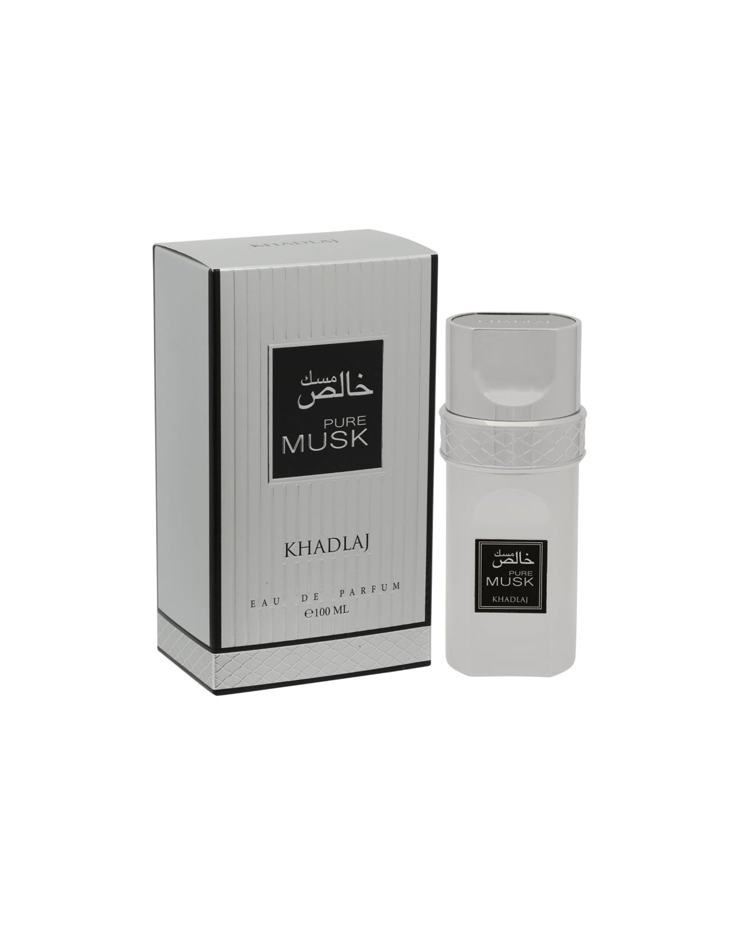 pure musk edp perfume BOTTLE with box against white background