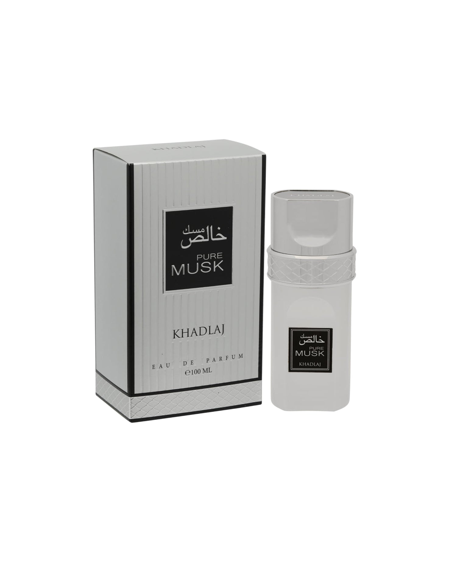 pure musk edp perfume BOTTLE with box against white background