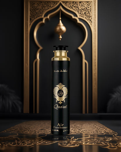 qaeed air freshener bottle photograph inside oriental design room