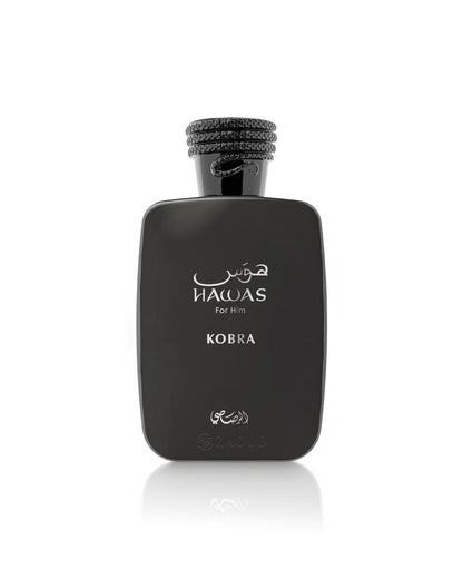 rasasi hawas kobra perfume bottle shows against white background