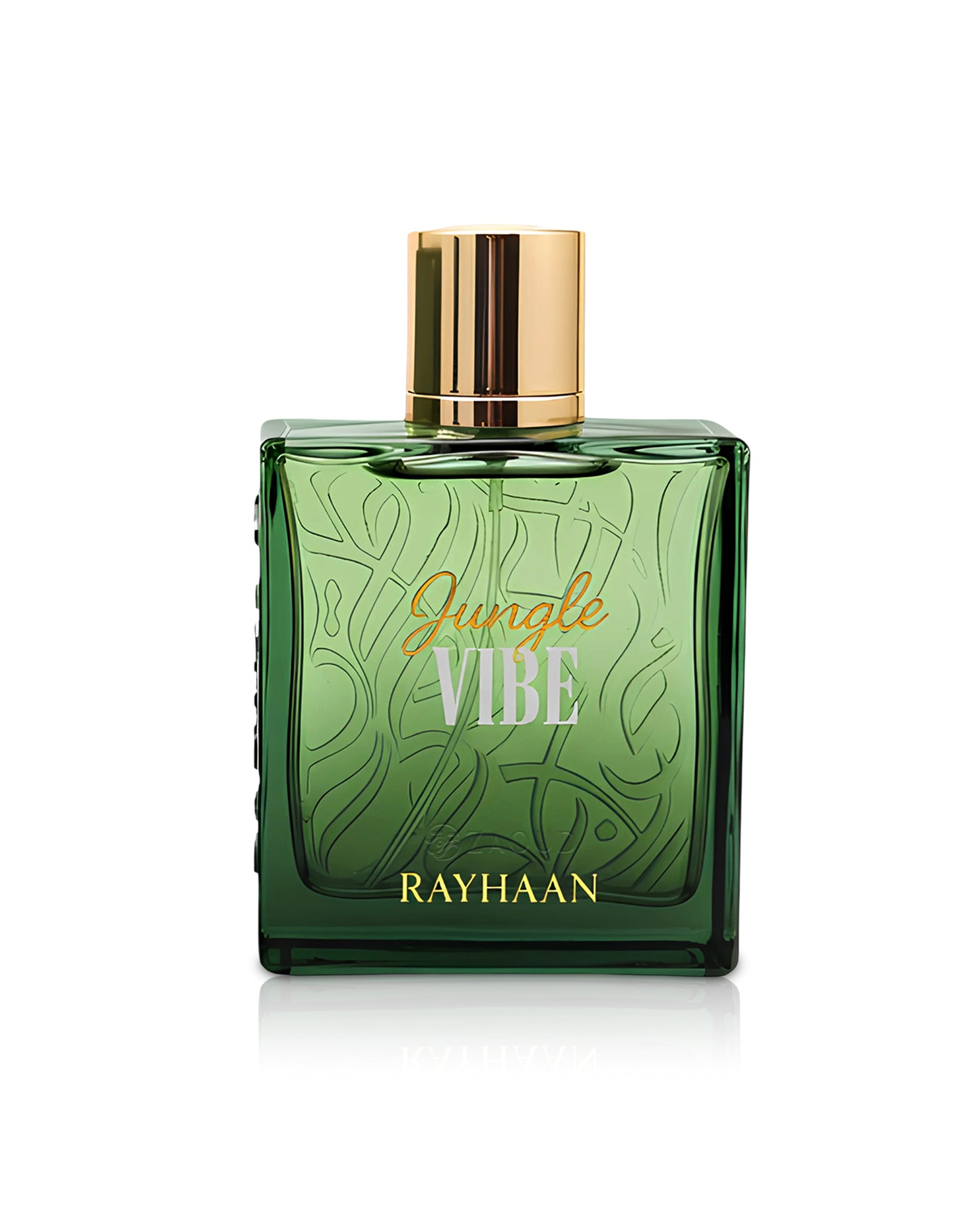 rayhaan jungle vibe perfume bottle shows against white background