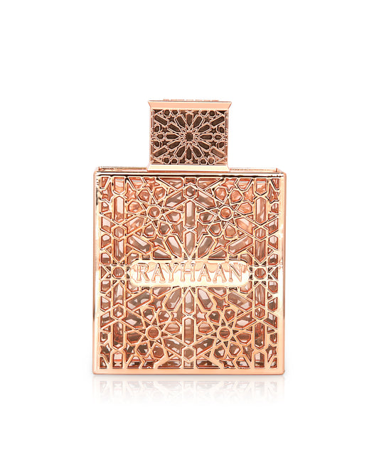 rayhaan divine perfume bottle shows against white background