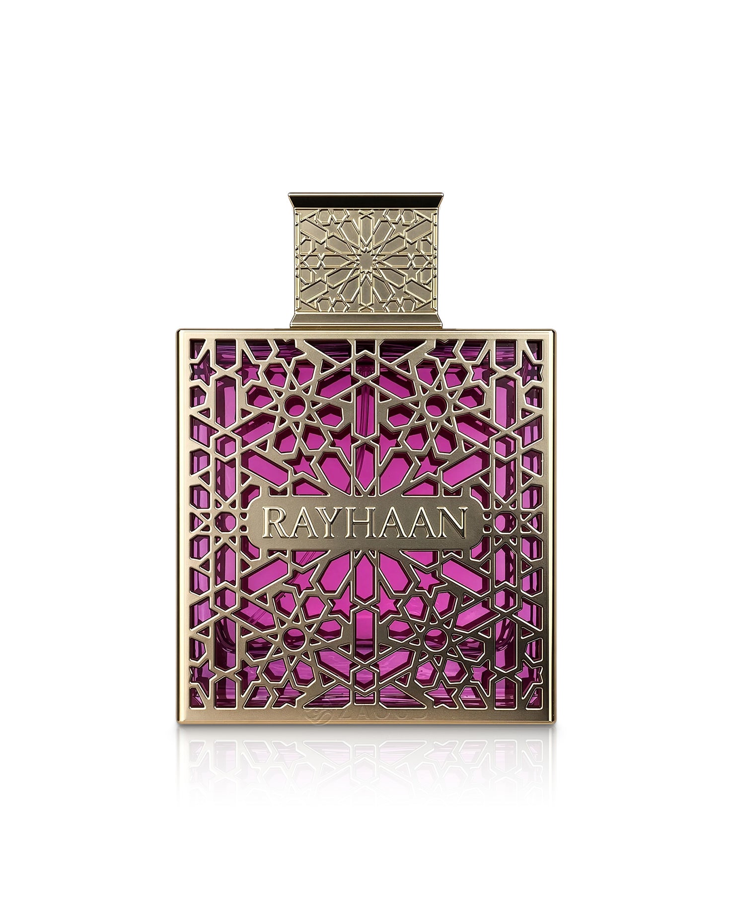 rayhaan kiss perfume bottle shows against white background
