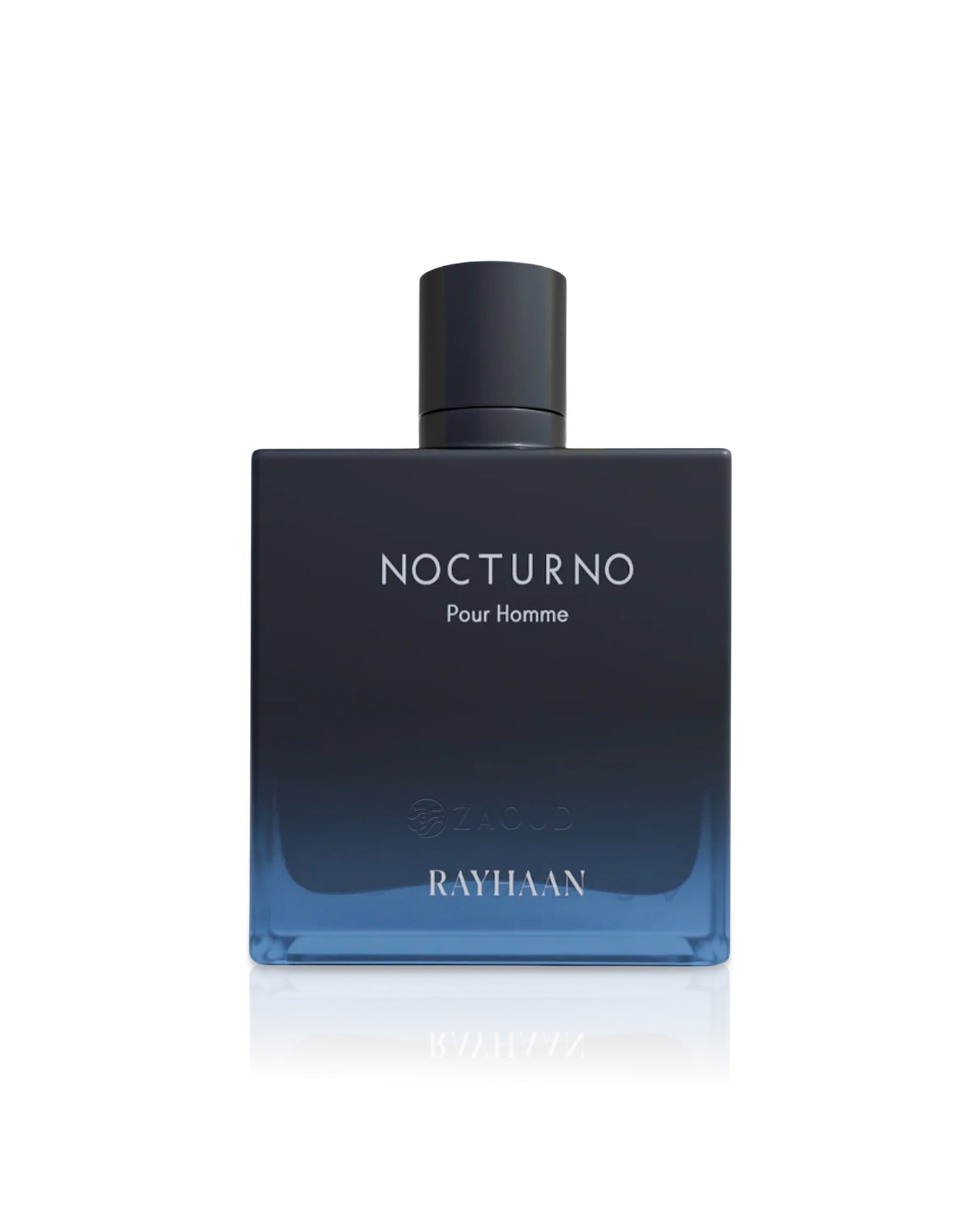 rayhaan Perfume bottle labeled 'Nocturno Pour Homme' by Rayhaan on a white background