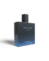 rayhaan nocturno pour homme perfume bottle with shadow shows against white background