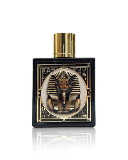 rayhaan pharaoh perfume bottle shows against white background