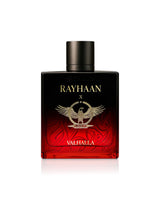 rayhaan valhalla Perfume bottle with 'Rayhaan legion' branding on a white background