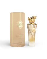 riiffs elyssia aura perfume bottle shows beside its packaging against white background