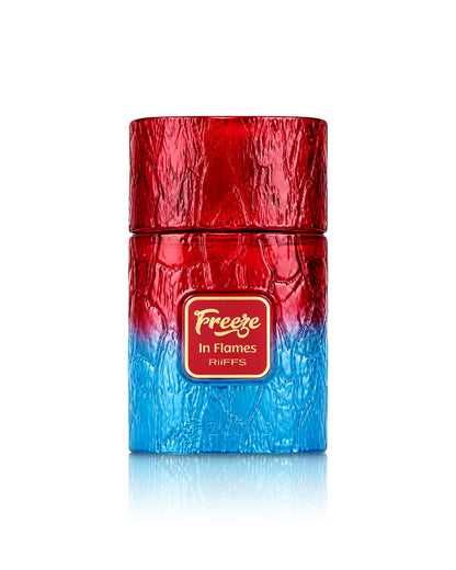 riiffs freeze in flames perfume bottle shows against white background