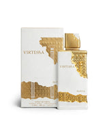 riiffs Virtessa perfume bottle shows beside its packaging against white background