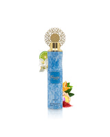 Riiffs freeze air freshener bottle shows surrounded by fragrance notes like ginger and citrus against white background