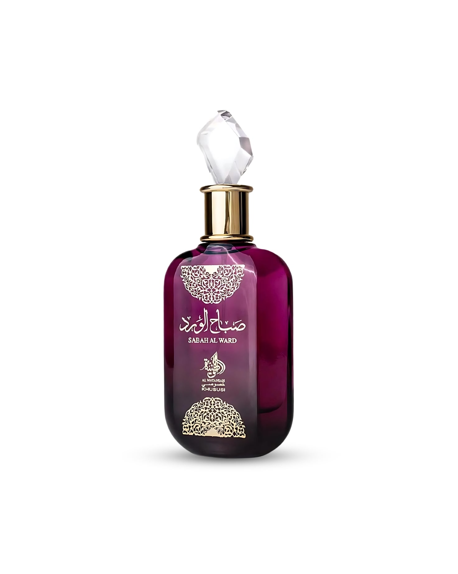 al wataniah sabah al ward perfume bottle shows against white background