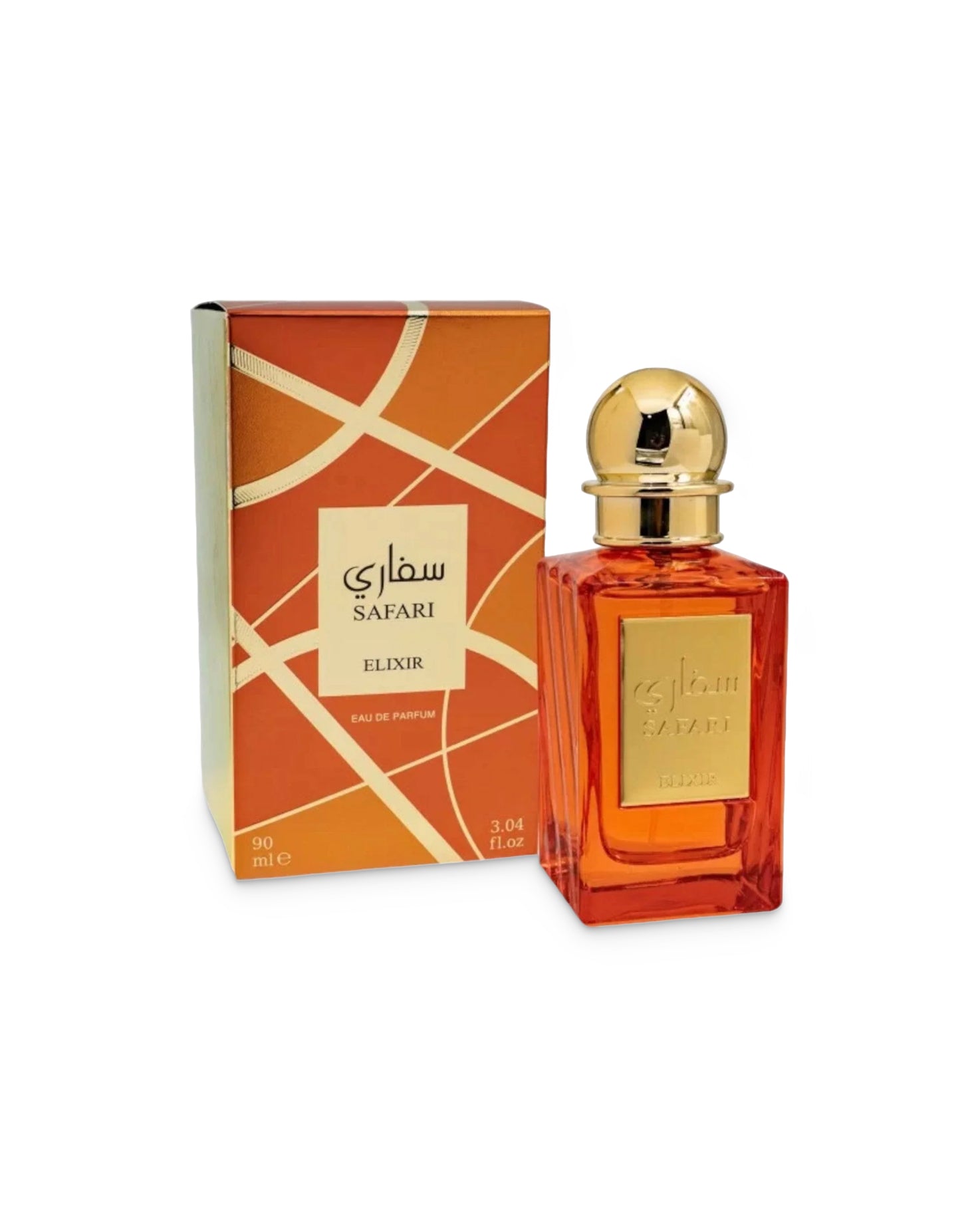 safari elixir by fragrance world bottle shows beside its box against white background