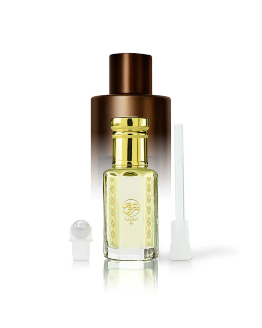 saloud perfume oil bottle beside roller and stick with tom ford oud minerale shows against white background