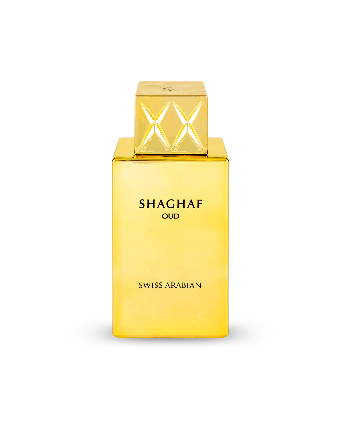 shaghaf oud by swiss arabian perfume bottle shows against white background