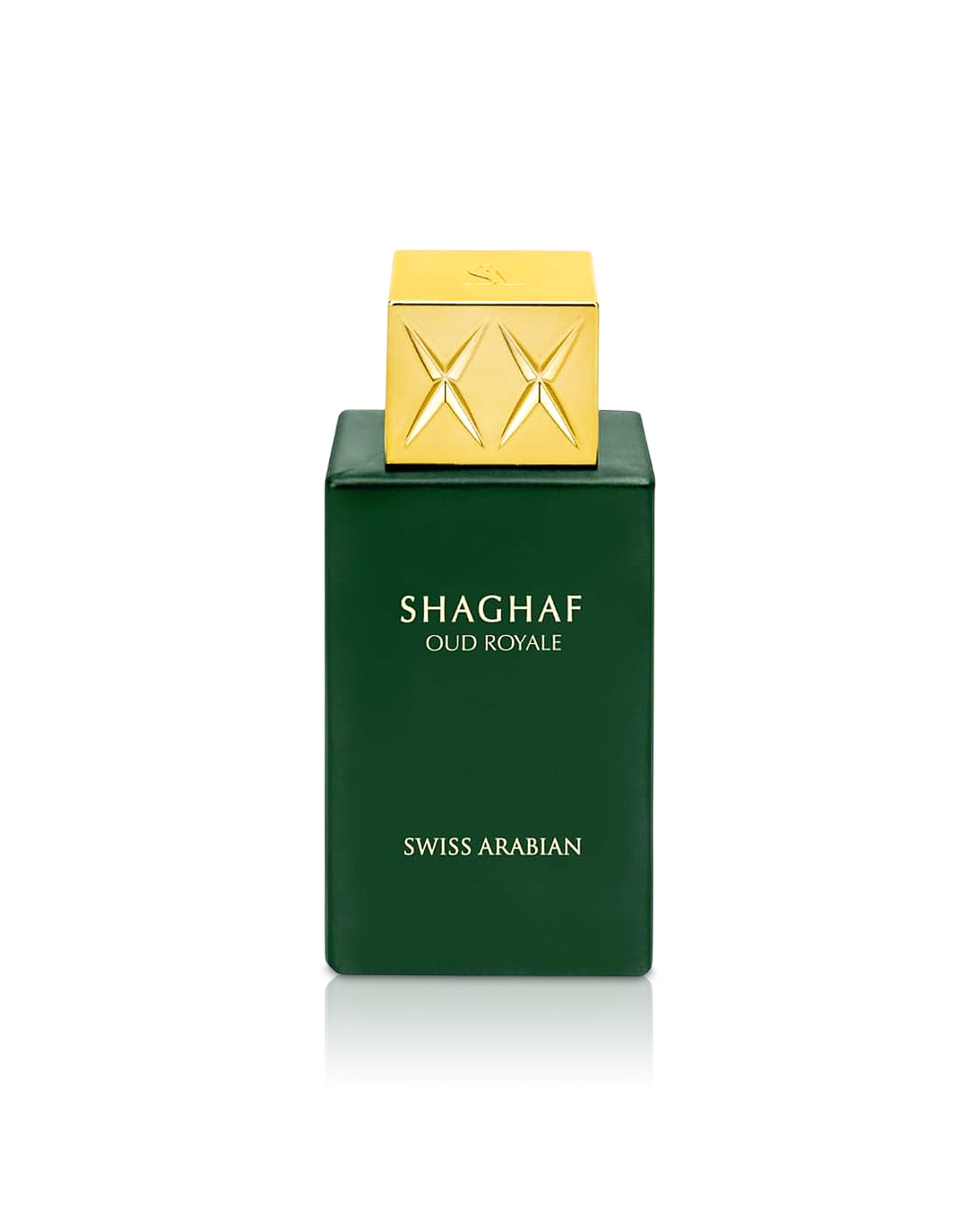 swiss arabian shaghaf oud royale perfume bottle shows against white background