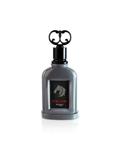 stallion by zimaya perfume bottle shows against white background