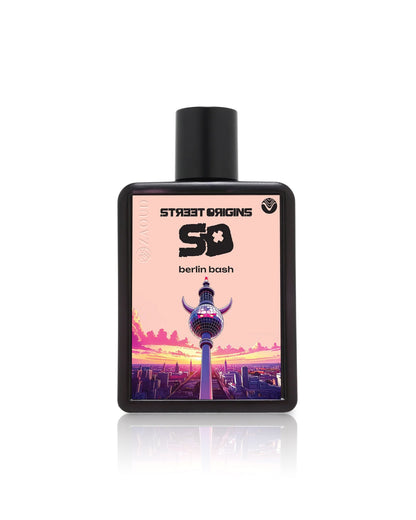 street origins berlin bash perfume bottle shows against white background