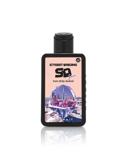 street rigins hot drip dubai perfume bottle shows against white background