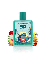 street origins miami mama perfume bottle surrounded by fragrance notes like flowers and amber shows against white background