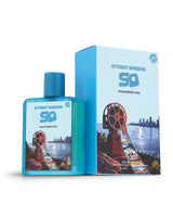 street origins mumbai mc perfume bottle shows beside its packaging against white background