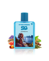 street origins mumbai mc perfume bottle surrounded by fragrance notes like cardamom and grapefruit shows against white background