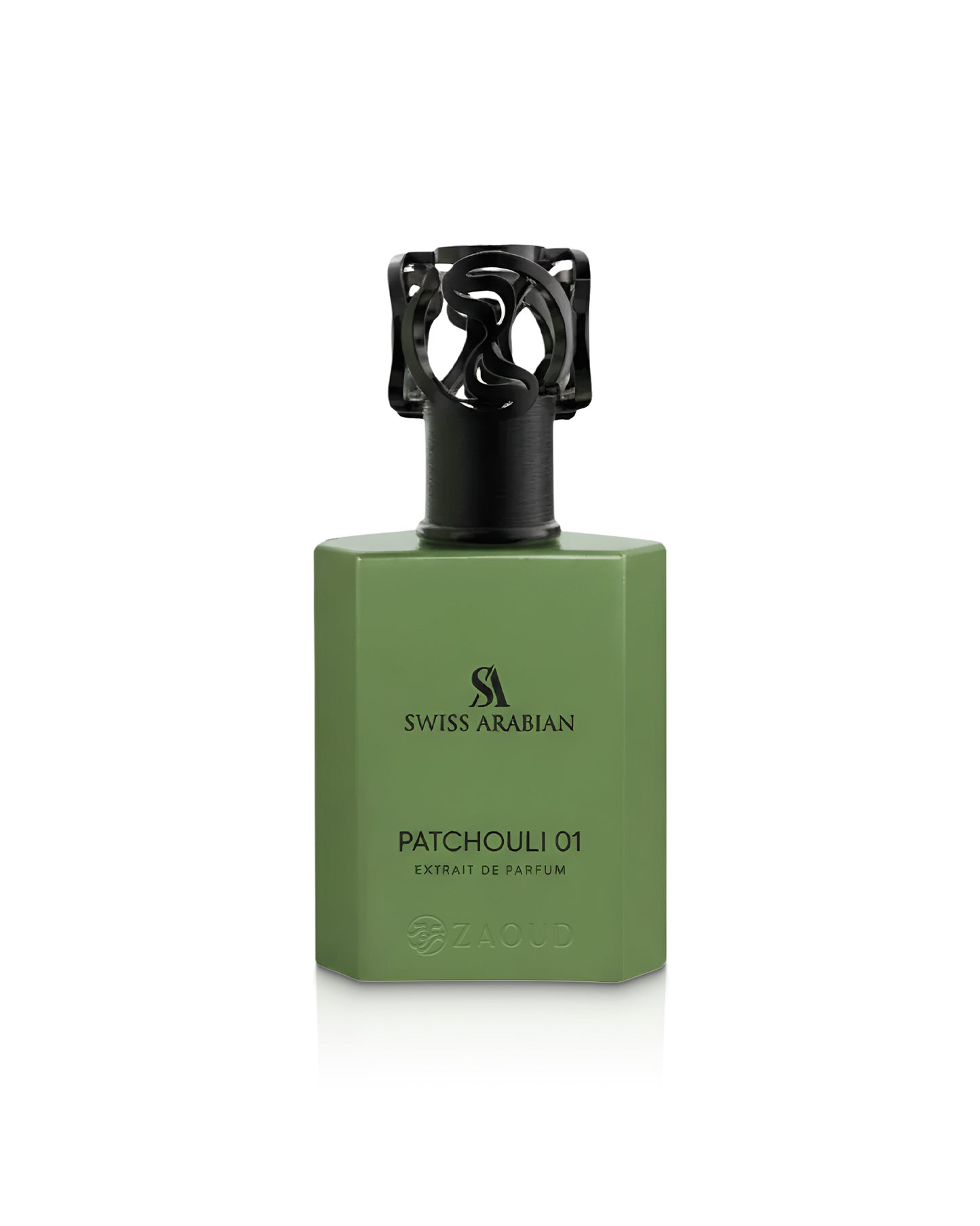 swiss arabian patchouli 01 perfume bottle shows against white background
