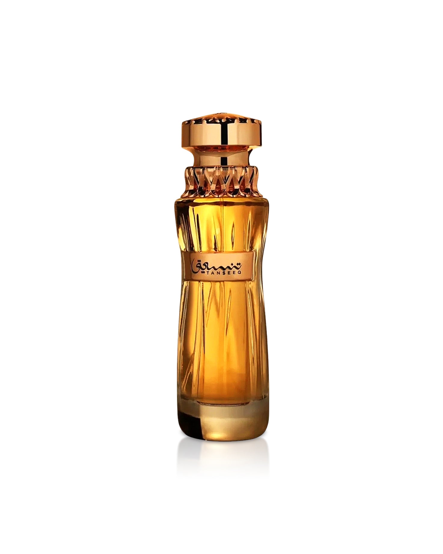 tanseeq perfume bottle shows against white background