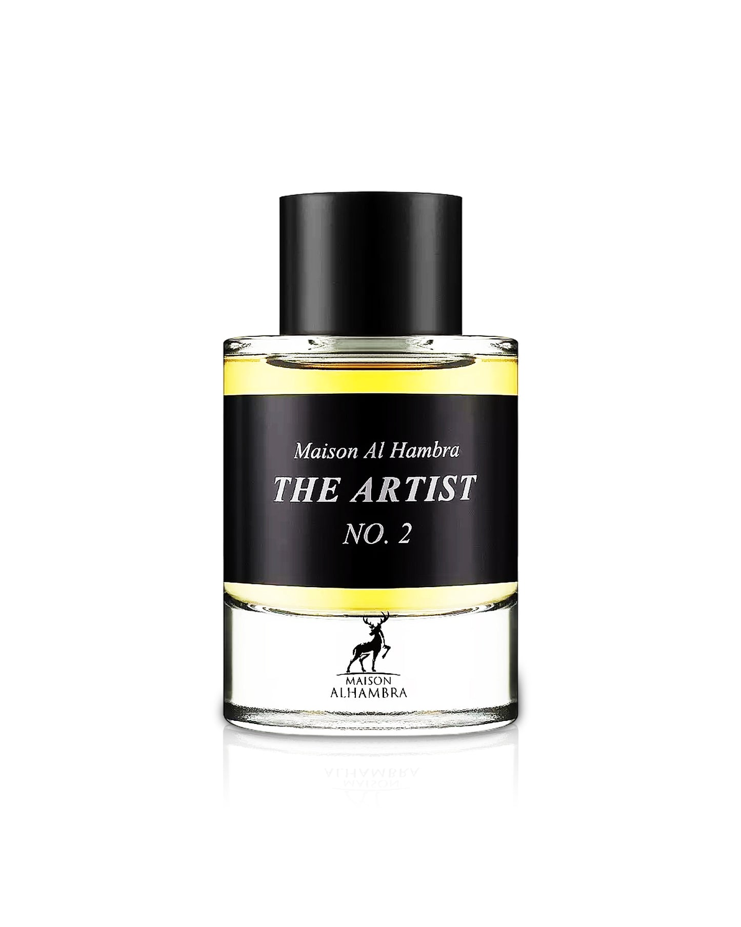 the artist no2 by maison alhambra perfume bottle shows against white background