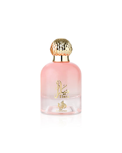 al wataniah tiara pink perfume bottle shows against white background