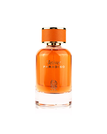 nylaa vetiver paradiso perfume bottle shows against white background