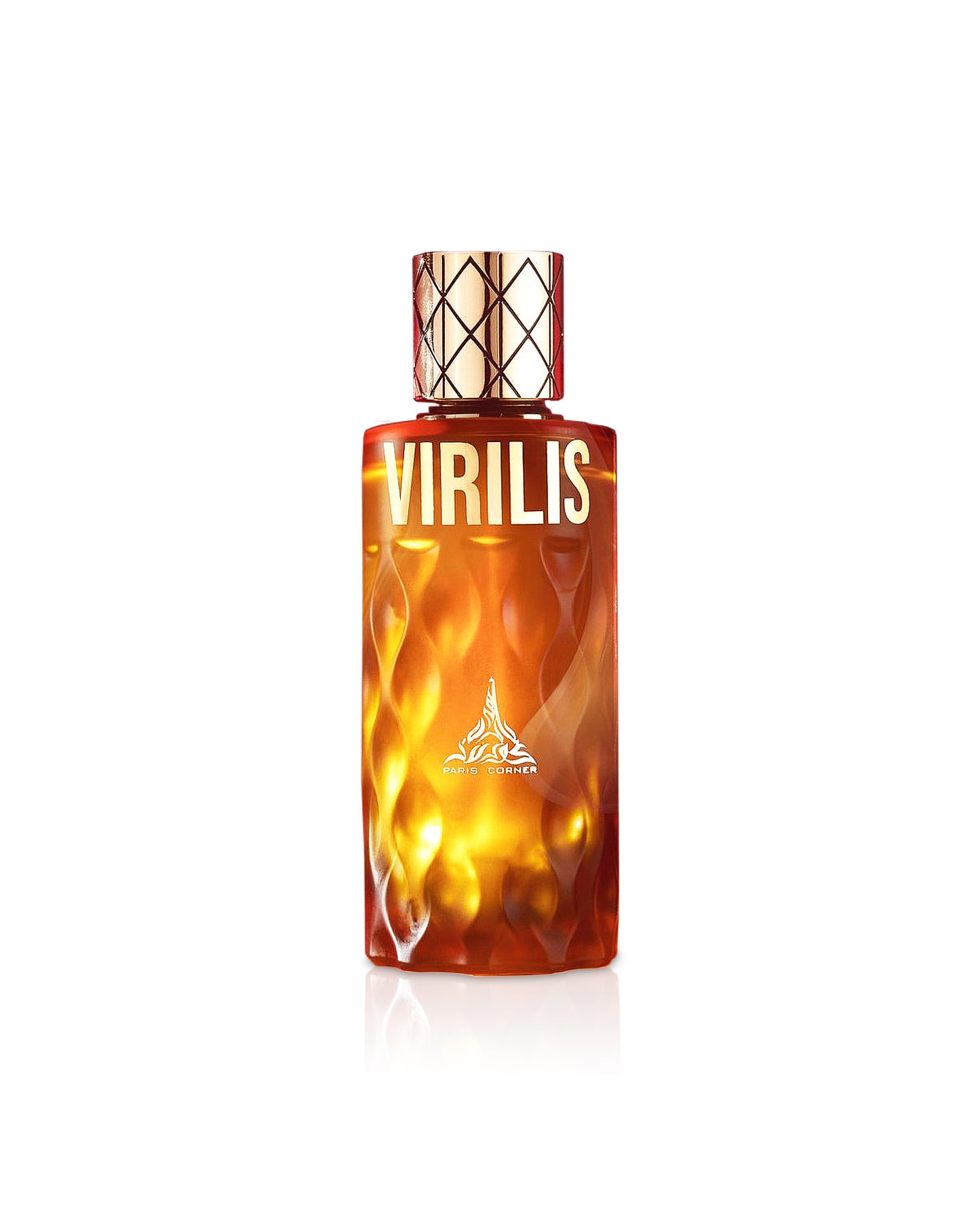 paris corner virilis perfume bottle shows against white background