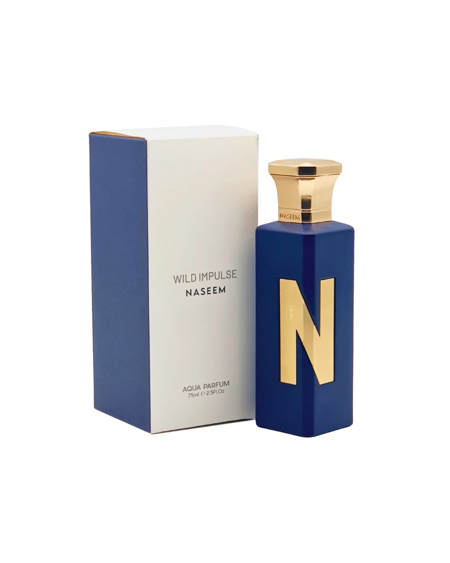 wild impulse aqua parfum bottle and box against white background