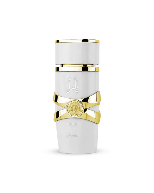 yara moi by lattafa perfumes bottle shows against white background