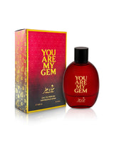 you are my gem perfume bottle shows beside its packaging against white background