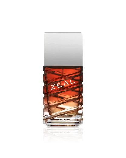 zeal eau de parfum by ajmal perfume bottle shows against white background