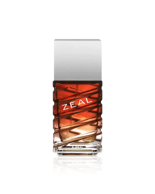 zeal eau de parfum by ajmal perfume bottle shows against white background