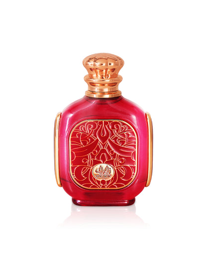 zimaya zukhruf cherry perfume bottle shows against white background